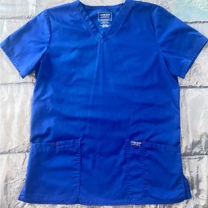 Cherokee Workwear Women's V-Neck Scrub Top - Galaxy Blue Size Medium